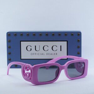 Gucci GG1325S 006 Rectangle Sunglasses - Pink/Grey